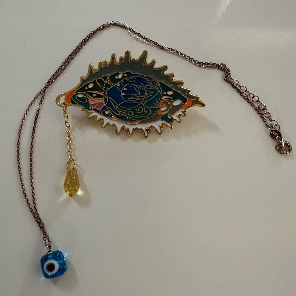 Evil Eye Pin and Necklace